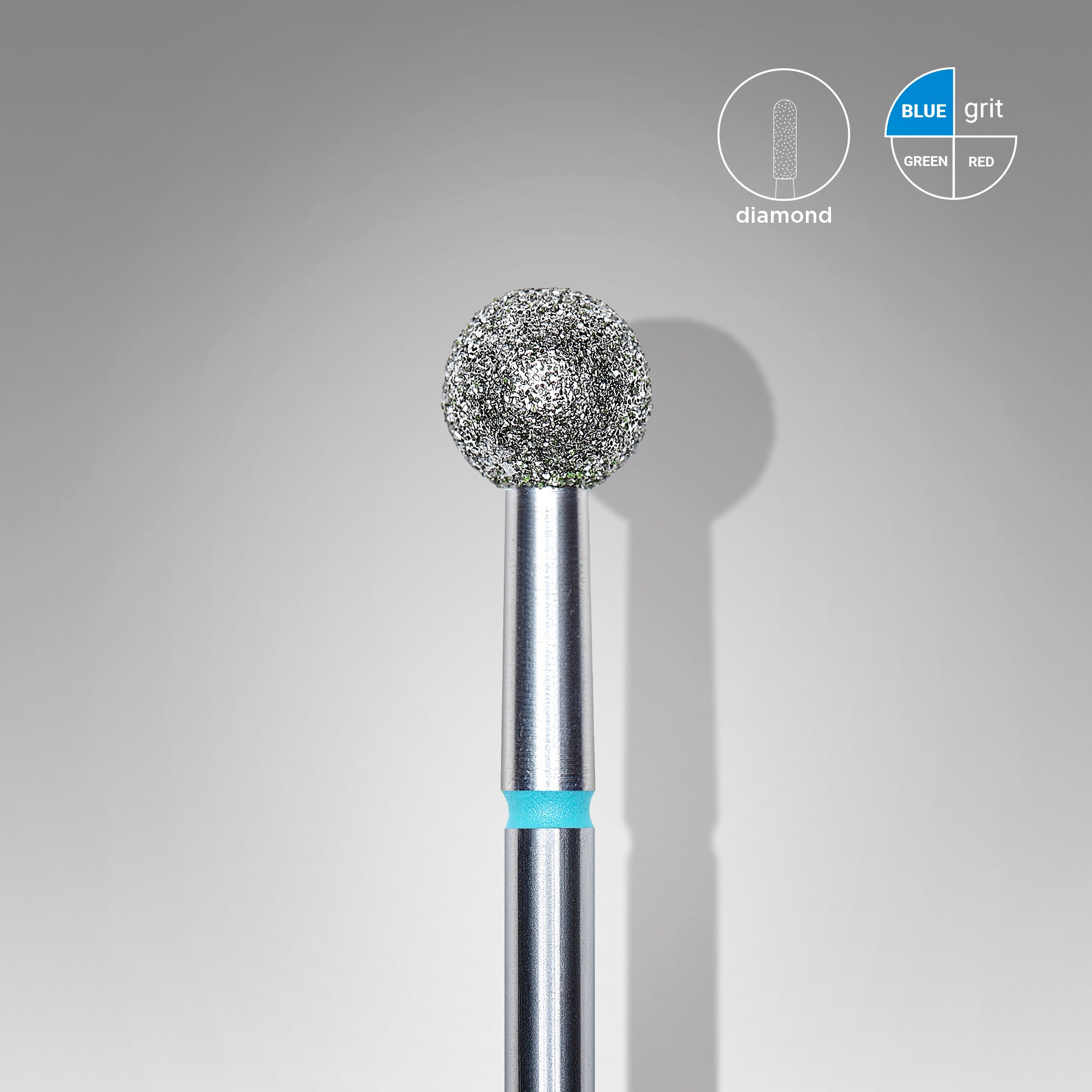 Diamond nail drill bit, "ball", blue, head diameter 5 mm image 0